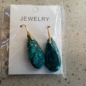 Green stone earrings